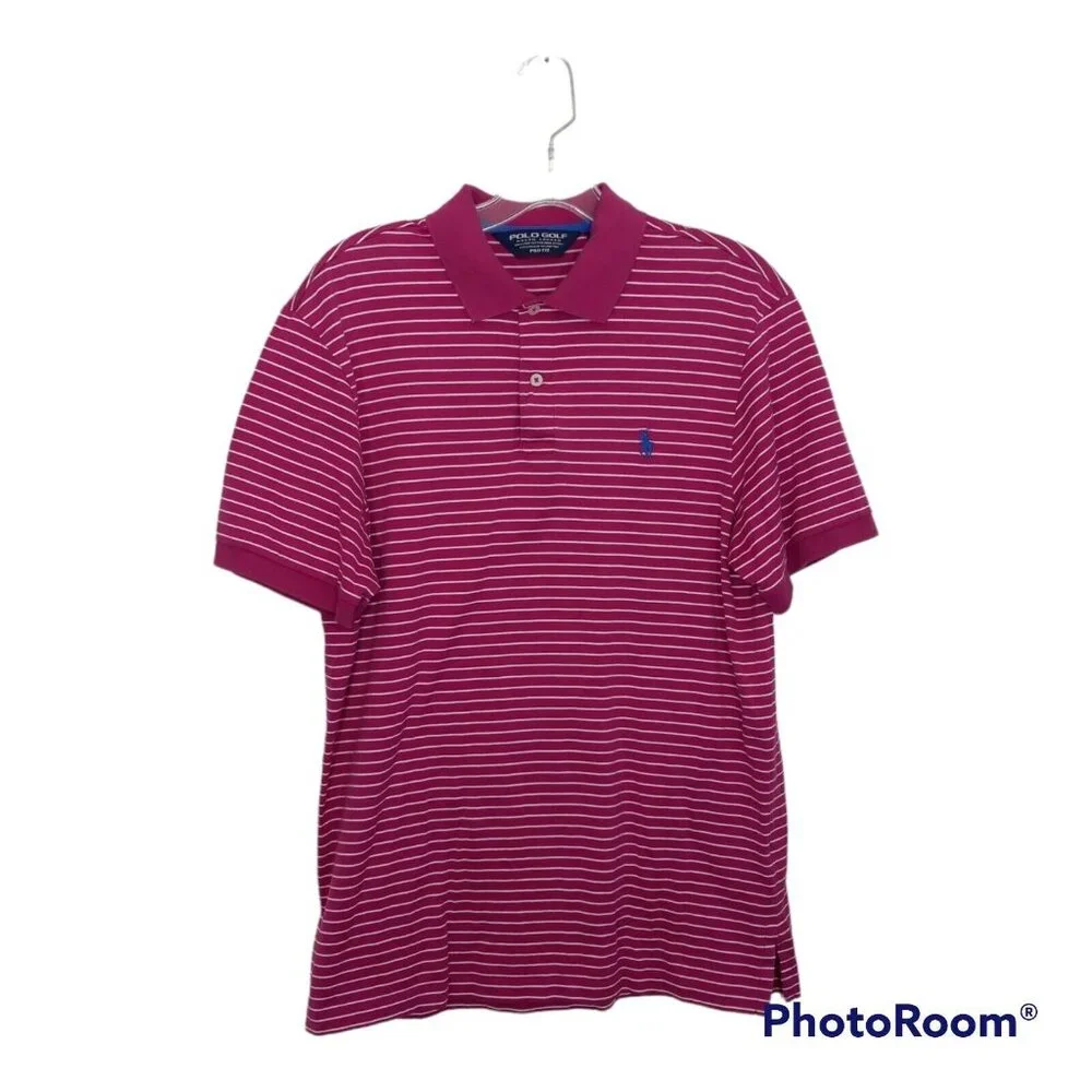 Polo Shirt Men's Medium Golf Ralph Lauren Summer Pima Cotton Pro Fit Pink - Picture 1 of 10
